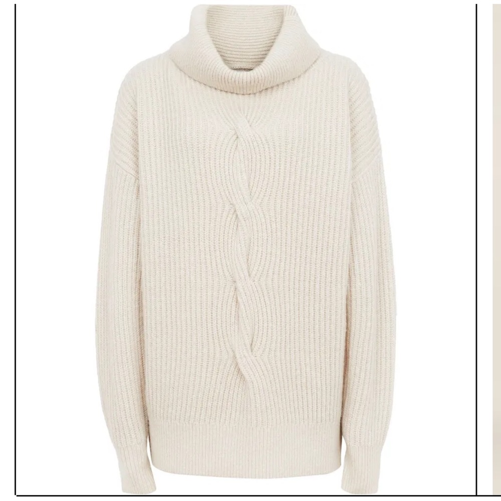 Reiss Monica Cream Knit Sweater size L Like New